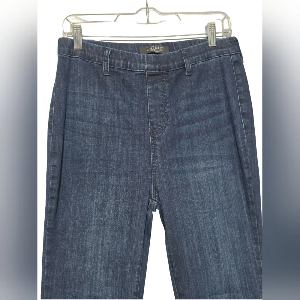 JUDY BLUE Pull On Super Flare Jeans Womens Size 11/30 Blue High Rise Stretch - Picture 3 of 9